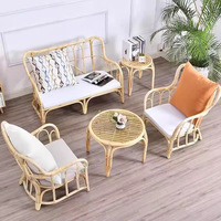 Fauteuil de salon individuel moderne et personnalisé en rotin naturel avec structure en bois massif, canapé sectionnel pour usage extérieur, mobilier de maison, mariage