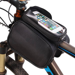QJ-401 <b>Bicycle</b> Top <b>Tube</b> Bag Black Waterproof 1L Cycling Front Beam Bag For Mountain Bike - Product Image 2