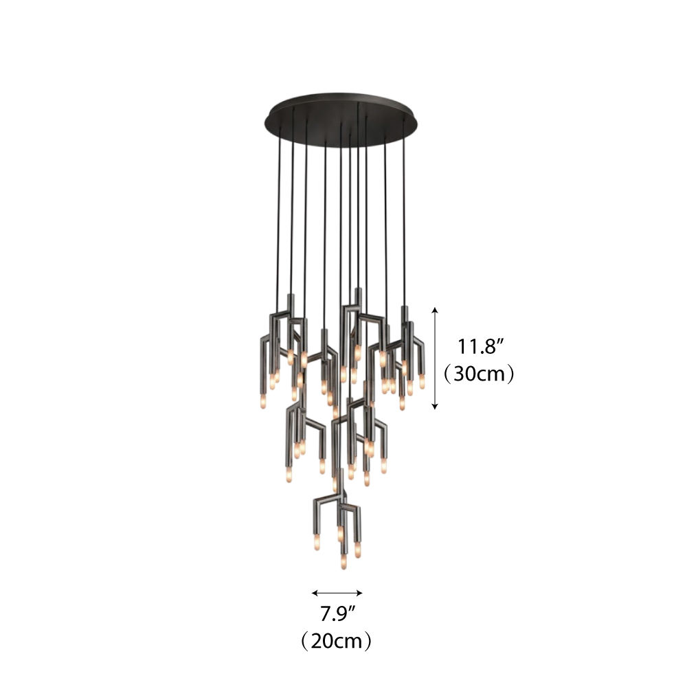 Canopy rond chromé 10 têtes D 23,6"