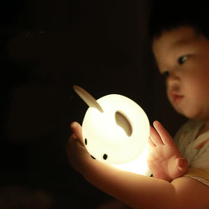 लैंप खिलौना नर्सरी सांस लेने वाली खरगोश रात हल्का रचनात्मक बच्चे 7 रंग बदलते जानवर छोटे प्यारे पटी बच्चों - Product Image 4