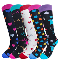 Chaussettes de compression montantes personnalisées pour femmes, 15-20 mmHg, pour la course et les infirmières, unisexe, collection 2026, vente chaude