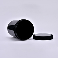 Pot en plastique noir vide de 1L (1000ml, 32oz) pour emballage cosmétique, gommage corporel, masque facial et masque capillaire, avec couvercle noir