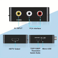 Konverter AV ke HDTV RCA ke HD Adapter Grosir 1080P Mini Composite CVBS Video Audio Upscaler untuk Wii PS2 VHS DVD