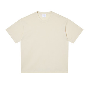 Maglietta 240g a maniche corte a doppio filato pesante da uomo estiva in cotone bianco tinta unita con spalle scoperte con Base personalizzata - Product Image 4