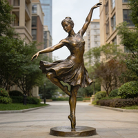 Sculpture de danseuse de ballet classique grandeur nature en bronze coulé, sculptée à la main, pour cour et théâtre, directement de l'usine