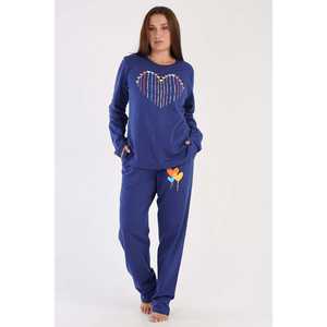 Ensemble de pyjama pour femmes XXL 2-Yard à col rond et manches longues avec poche ovale - Product Image 3