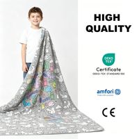 Couverture de graffiti DIY pour enfants, en polyester, avec marqueurs colorés, peinte à la main, réutilisable, lavable, personnalisation OEM/ODM disponible