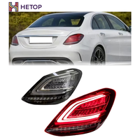 Feux arrière HETOP W205 2015-2018 Blanc clair Classe C Mise à niveau LED Feux arrière modifiés Clignotants dynamiques Édition Venom pour Benz