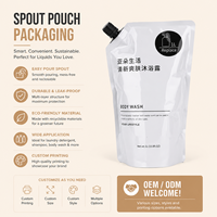 Pochette souple personnalisable anti-fuite avec bec verseur – Sac d'emballage liquide pour lessive, shampoing, gel douche et produits ménagers