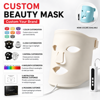Masque de luminothérapie LED portable en silicone personnalisable pour le visage, avec effet tenseur cutané et 7 couleurs