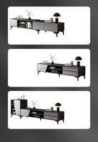 Meuble TV et Table Basse en Bois Durable, Style Minimaliste Moderne, Luxe Léger, Écologique, Gain de Place, Montage Facile pour