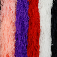 Boa en plumes d'autruche multicolores teintes 1 2 3 4 5 8 10 plis, 2 mètres, châle, robe de soirée, vêtement féminin, décoration DIY, écharpe