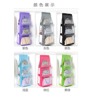 Estante de almacenamiento colgante para puerta, organizador de 3 niveles de tela no tejida para bolsas, uso en armario o dormitorio, montado en la pared - Product Image 1