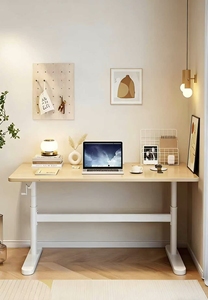 Scrivania Lunga Minimalista Bianco Crema, Stile Moderno e Fresco, Scrivania per <span class=keywords><strong>Bambini</strong></span>, Arredamento Studio Minimalista Moderno - Product Image 6