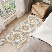 Tapis décoratif Caiyue lavable en cachemire de 10 mm, motif floral, pour extérieur, lavable en machine, avec support 4157396