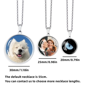 Pendentif photo personnalisé, <span class=keywords><strong>bijoux</strong></span> en verre sous dôme, cadeau avec <span class=keywords><strong>gravure</strong></span> de nom ou logo, collier tendance en acier inoxydable plaqué or ESSPOC - Product Image 4
