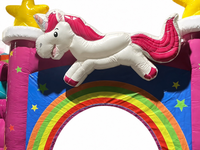 Château gonflable commercial licorne et trampoline en PVC pour la location de fêtes d'enfants - Amusement garanti
