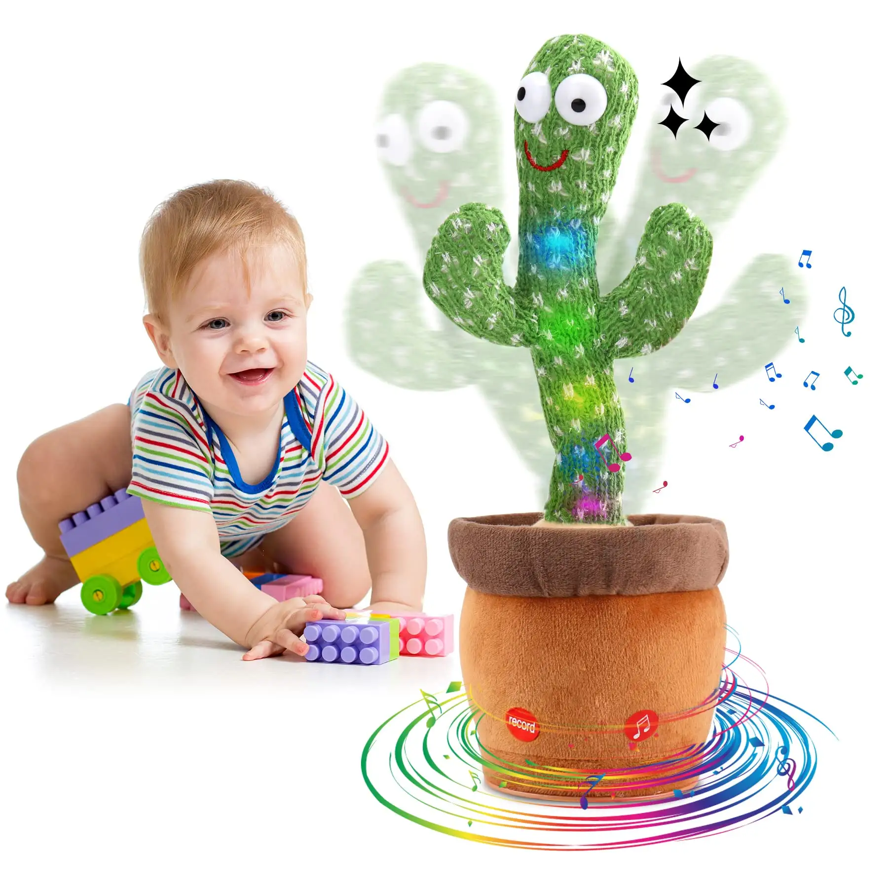 Cute Stuffed Flowerpot Sing dancing cactus toy Kawaii Stuffed Animals Soft Toys cactus plush toy