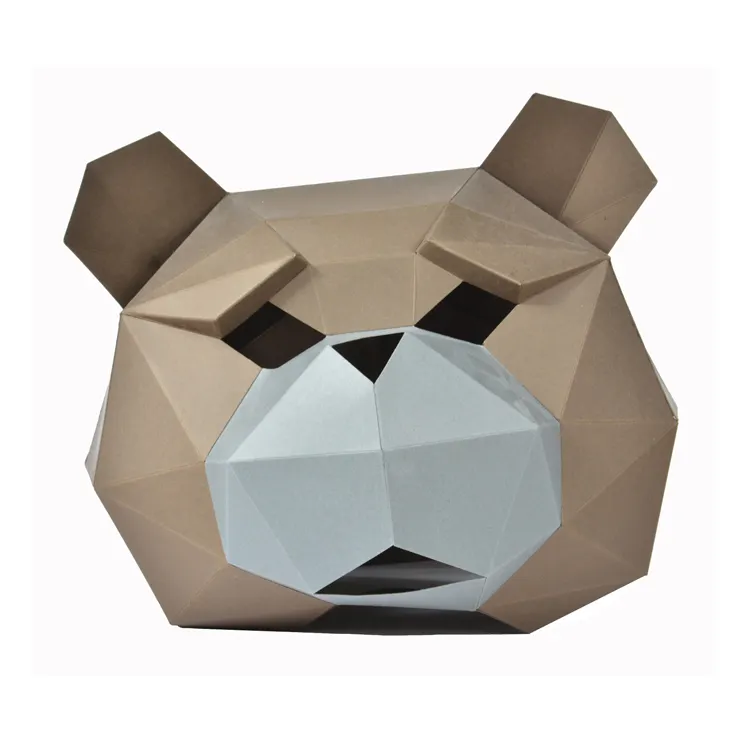 Giocattoli educativi giochi di carta 3D puzzle Cartoon Bear Head Mask animali Jigsaw Toys for Children