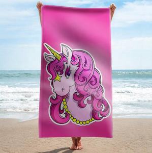 Serviette de plage en microfibre de daim de qualité supérieure à séchage rapide sans sable <span class=keywords><strong>super</strong></span> douce avec des feuilles tropicales motif de sport tricoté imprimé <span class=keywords><strong>licorne</strong></span> - Product Image 6