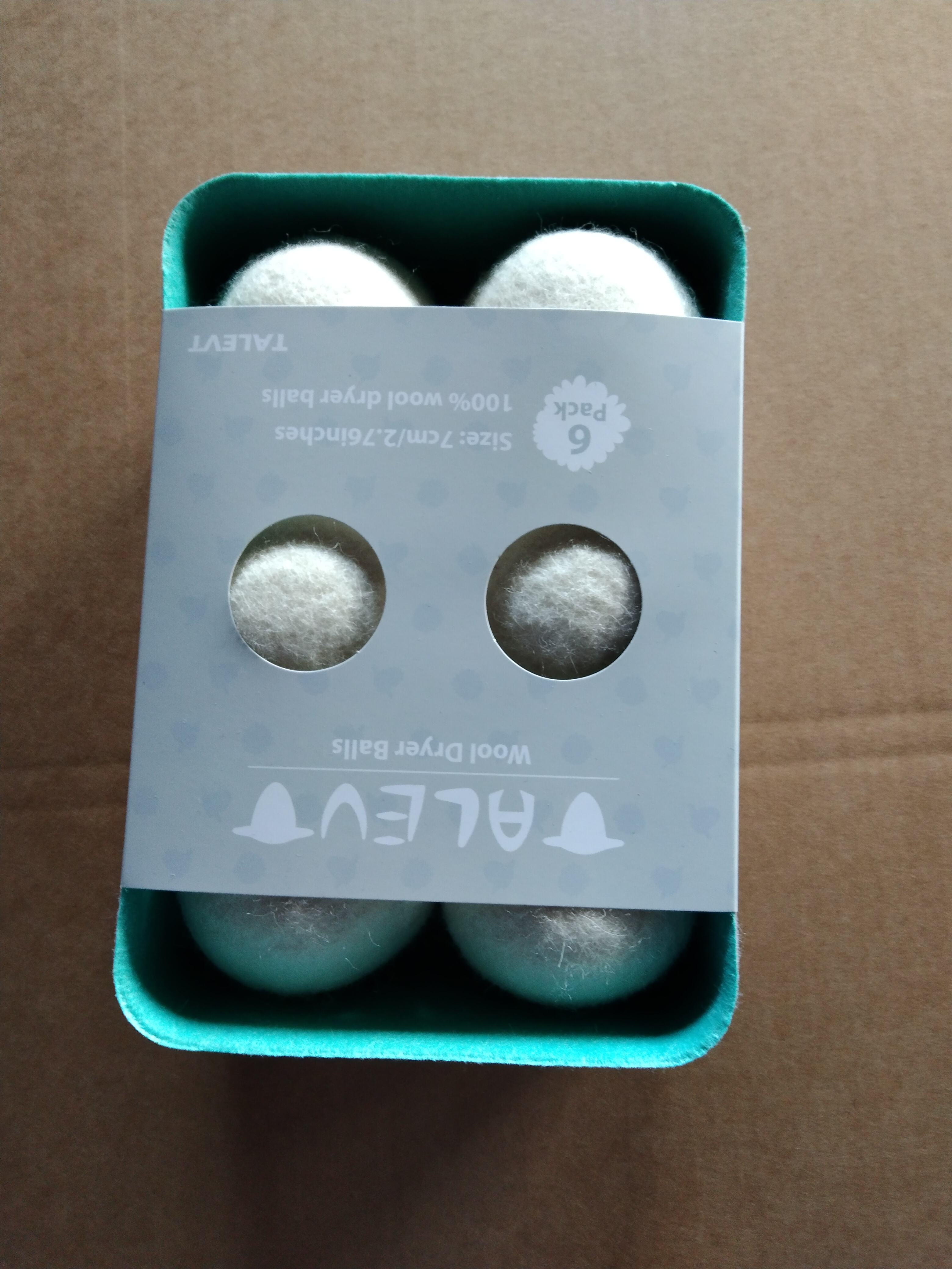 ลูกบอลขนแกะสีธรรมชาติ6แพ็ค XL