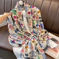 Écharpes en coton à motifs animaliers, vente en gros, nouvelles, élégantes, imprimées de chats, 180*90CM, écharpe en coton, châle de plage, hijabs musulmans pour femmes