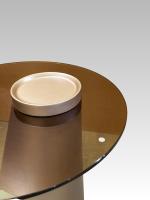Nouvelle Arrivée Vente en Gros Usine Table Basse de Salon Moderne Minimaliste avec Plateau en Verre Trempé et MDF Laqué Métallique