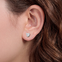 Boucles d'oreilles clous en argent sterling 925 avec moissanite cœur couleur D VVS, motif cornes de démon, bijoux fins pour femme, cadeau de fête, vente en gros usine