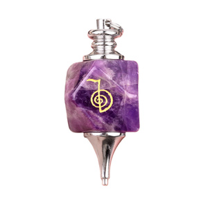Gran oferta, <span class=keywords><strong>lapislázuli</strong></span> Natural, piedra cuadrada, símbolo, péndulo espiritual, <span class=keywords><strong>amuleto</strong></span> de piedra Natural tallada, artesanías de piedra semipreciosa curativa - Product Image 4