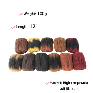 Extensions de cheveux synthétiques en gros d'usine, 12 pouces, 100g, Afro Kinky Bulk, double trame, doux, rebondissant, haute température - Product Image 5