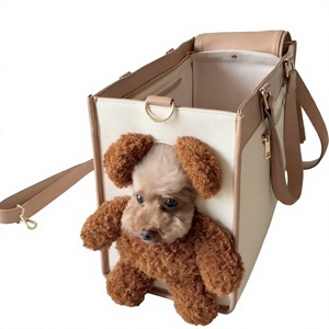Sac de transport pour chat en cuir de haute qualité, motif animal mignon, sac de voyage à bandoulière, sac fourre-tout de luxe, mode extérieure, grande capacité, 20 kg - Product Image 2