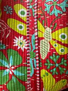 Sac fourre-tout en coton matelassé fait main, imprimé au bloc, sac de transport haut de gamme pour le shopping, les voyages et les cadeaux - Product Image 3