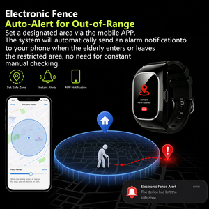 <span class=keywords><strong>Montre</strong></span> connectée pour personnes âgées VA36 SOS avec appel d'urgence, localisation GPS, bracelet intelligent de santé, moniteur de fréquence cardiaque et de tension artérielle, compatible Android. - Product Image 3