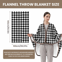 Poncho-couverture classique en flanelle à carreaux Buffalo pour femme, cape boutonnée moelleuse et chaude pour l'hiver, idéale pour la maison et le bureau