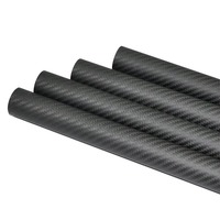 Tubo de fibra de carbono con patrón OEM negro con acabado colorido Eje UAV de origen cuadrado brillante de tipo negro liso