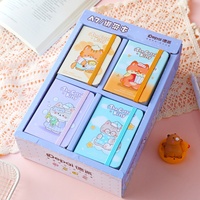 Cuaderno A7 con banda elástica Cotton Candy Kitty, rayado, 80 g/m², 80 hojas, cinta marcadora, 4 diseños, papelería Kawaii, venta al por mayor.