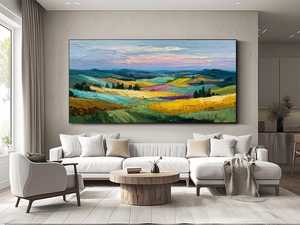 Peinture à l'huile de paysage traditionnel, scène <span class=keywords><strong>color</strong></span>ée, peinture à l'huile artisanale sur toile, <span class=keywords><strong>art</strong></span> mural pour appartement urbain, hôtel, salon, décoration de la maison - Product Image 6