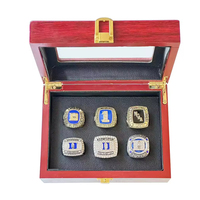 NCAA Duke Blue Magic Championship Ring Set 6-piece Western Fashion Alloy Jewelry University Rings with CMA Certificate