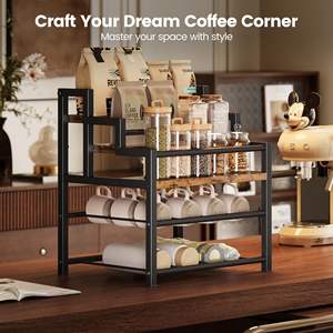 Estante de Exhibición de Botellas de Licor de 5 Niveles, Estantes para <span class=keywords><strong>Vino</strong></span> de Encimera con 6 Soportes para Copas de <span class=keywords><strong>Vino</strong></span>, Mini Bar para <span class=keywords><strong>el</strong></span> Hogar, para Whisky - Product Image 4