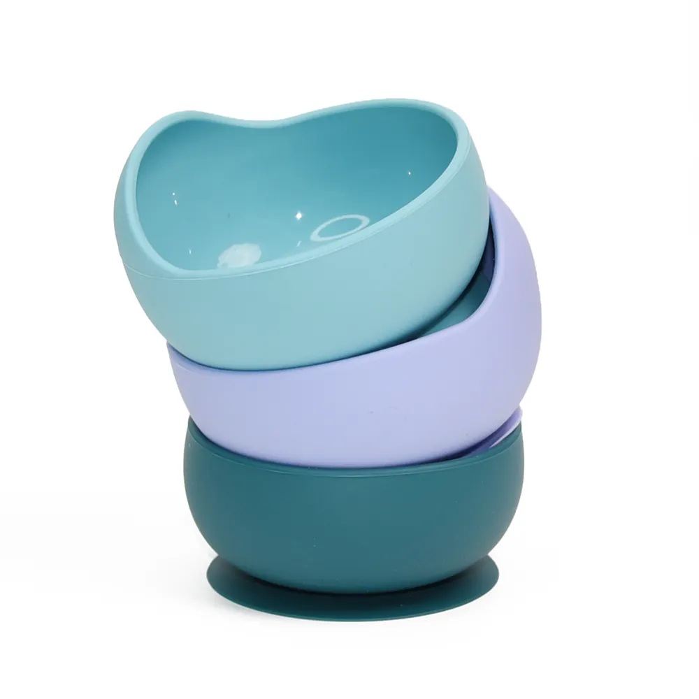 Wosilicone Nouveau Design Arrivée Sans BPA Fabricant de silicone avec Base Ventouse Grandes Oreilles Bol d'Alimentation pour Bébé