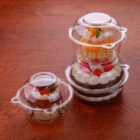 Boîte d'emballage transparente pour gâteaux et desserts en PET écologique jetable, conteneur en plastique personnalisable pour aliments
