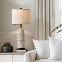 Lampe de bureau et lampe de chevet modernes en résine noire, 2 pièces, avec douille E26 et port de charge USB A+C pour chambres à coucher