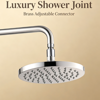 Adaptateur de raccord de douche en laiton chromé, pivotant à 360 degrés, connecteur de bras de douche réglable pour pommeau de douche pluie