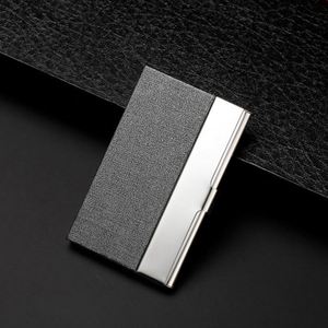 Unisex Business Name Card <b>Holder</b> Stainless Steel & PU Leather Credit Card Case Luxury Business Card Case - Product Image 3
