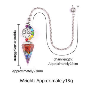 Pendentif pendule spirituel en résine et pierres naturelles mélangées pour la guérison, la décoration ou comme cadeau (vente en gros) - Product Image 4