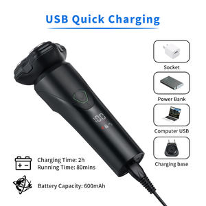 Afeitadora rotativa flotante húmeda y seca inalámbrica USB para hombres con pantalla LED - Product Image 3