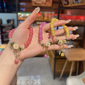 Las 10 mejores pulseras de margaritas con cuentas y dijes de flores coloridas chapadas en oro al por mayor, hechas a mano con cristales de la suerte para niños y mujeres, ideales para fiestas. - Product Image 2