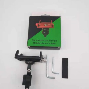 Soporte giratorio de aluminio para teléfono de bicicleta, para montar en bicicleta, negro y rojo - Product Image 1