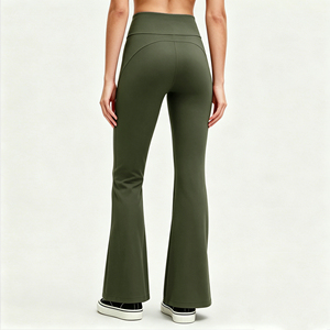 <span class=keywords><strong>Pantaloni</strong></span> Yoga Antibatterici in Cotone di Bambù <span class=keywords><strong>a</strong></span> Gamba Larga per Donne, Leggings <span class=keywords><strong>a</strong></span> <span class=keywords><strong>Vita</strong></span> Alta Traspiranti, Abbigliamento Sportivo - Product Image 2