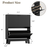 Meuble de rangement à chaussures en MDF écologique, minimaliste, pour entrée, avec étagères rabattables